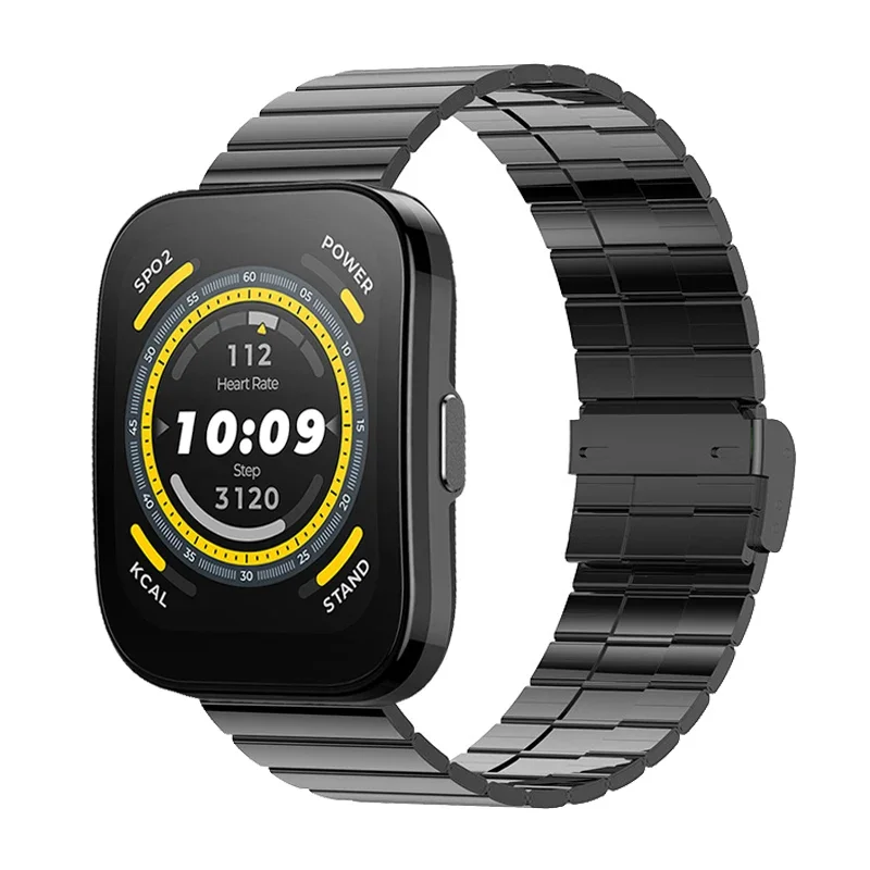 Pulseira de relógio para amazfit bip 5 pulseira de aço inoxidável para amazfit gtr 2 lte pulseiras para amazfit gtr 4 3 2 banda de metal correas