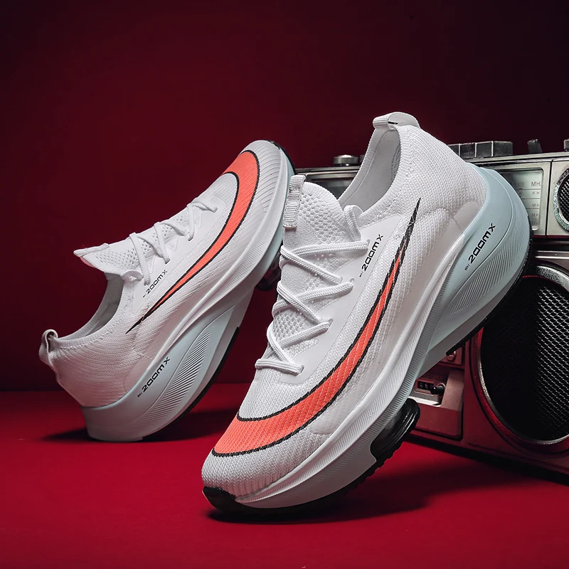 

Мужские кроссовки, дышащие гоночные амортизирующие уличные беговые кроссовки, роскошная обувь, пара нескользящих сетчатых кроссовок для бездорожья