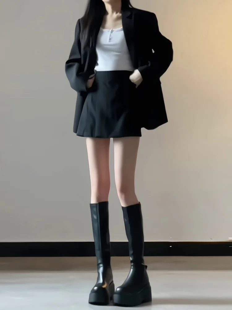 

Длинное пальто, женский блейзер, сверляющее волокно, интервью, студенты, с круглым вырезом, женские, средней длины, темперамент, облегающий, уменьшающий возраст