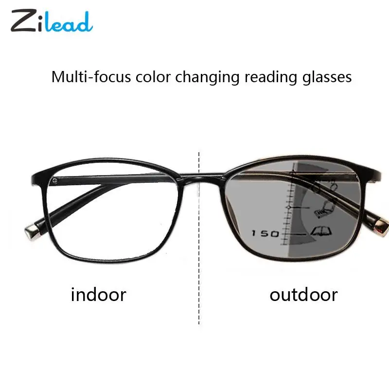 

Zilead Anti Blue Light Reading Glasses Women Men Ultralight Computer Photochromic Multifocal Progressive Presbyopic Eyeglasses