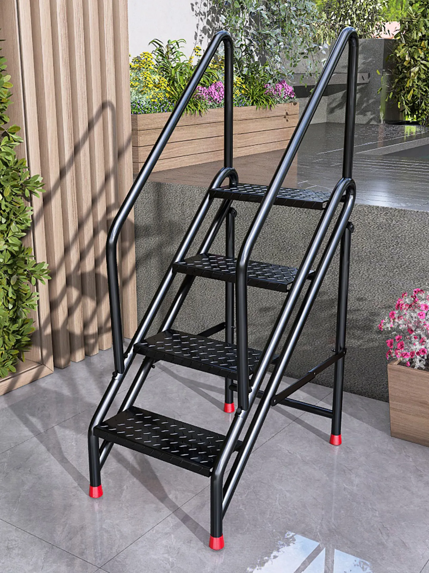 Household ladder, climbing step stool, herringbone , handrail stool Industrial ladder folding step stair