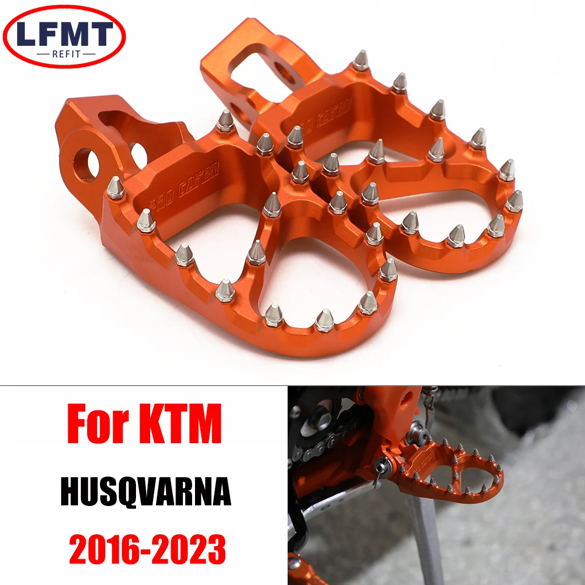 

For KTM EXC EXCF XC XCF SX SXF 125 150 200 250 300 350 450 530 For Husqvarna 2017-2023 Foot Pegs FootRest Footpegs Rests Pedals