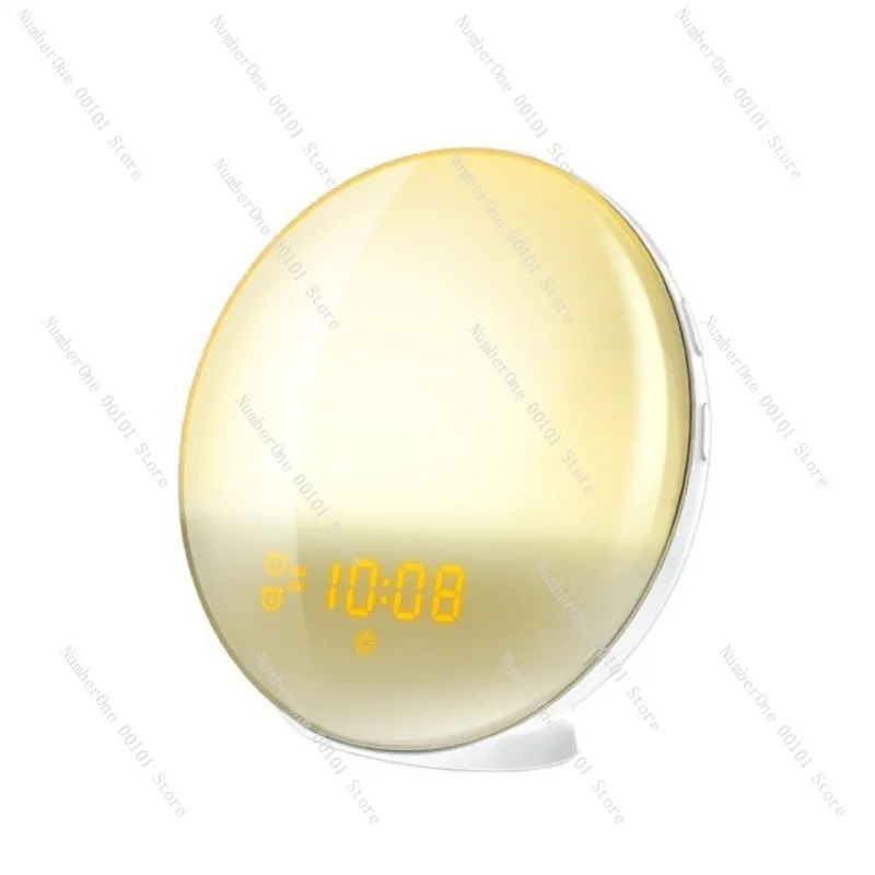 Sunrise Simulation Wake Up Light LED Digital Alarm Clock Lamp RGB Ambient Night Light Bedside Table Lamp White Noise Sound