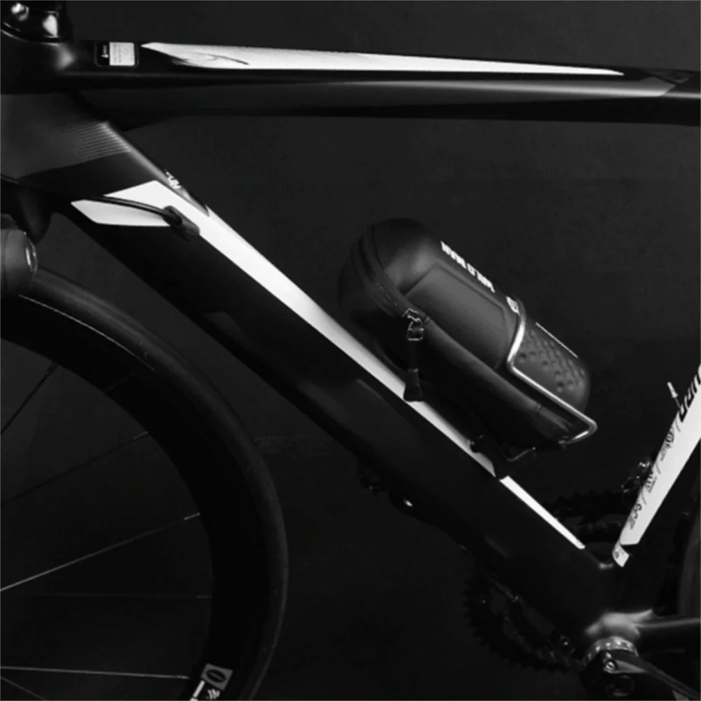 

Sealed Zipper Bike Tool Bag Black Hard Shell Bicycle Storage Bag Waterproof PU Cycling Repair Tool Bag Cycling Accessories