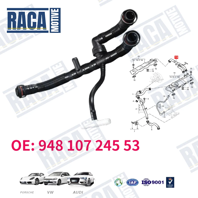 

For Porsche Cayenne 9PA 2003-2010 Crankcase Ventilation Hose Exhaust Pipe 94810724553 948 107 245 53