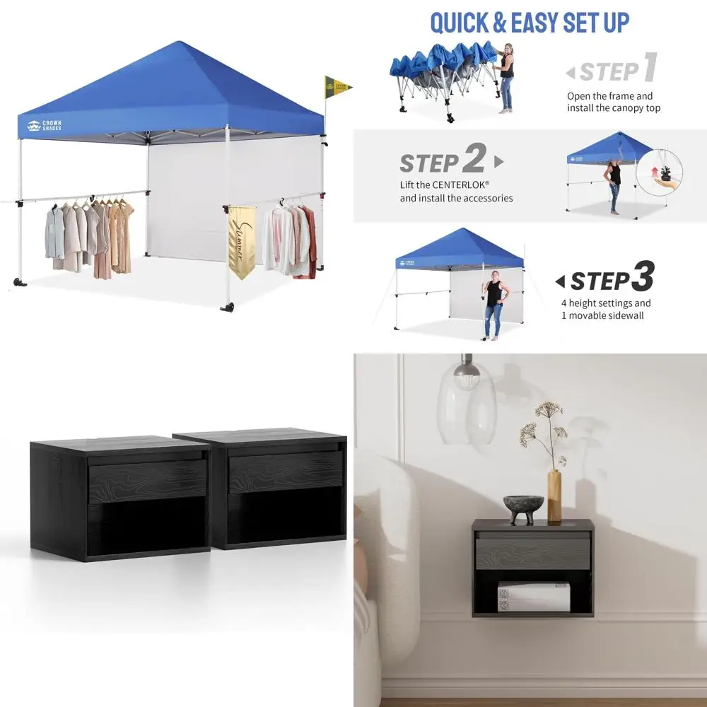 

Instant 10x10 Pop-Up Canopy Tent Commercial Kit with Patented Centerlock, 400D Silver Coated for Outdoor Events