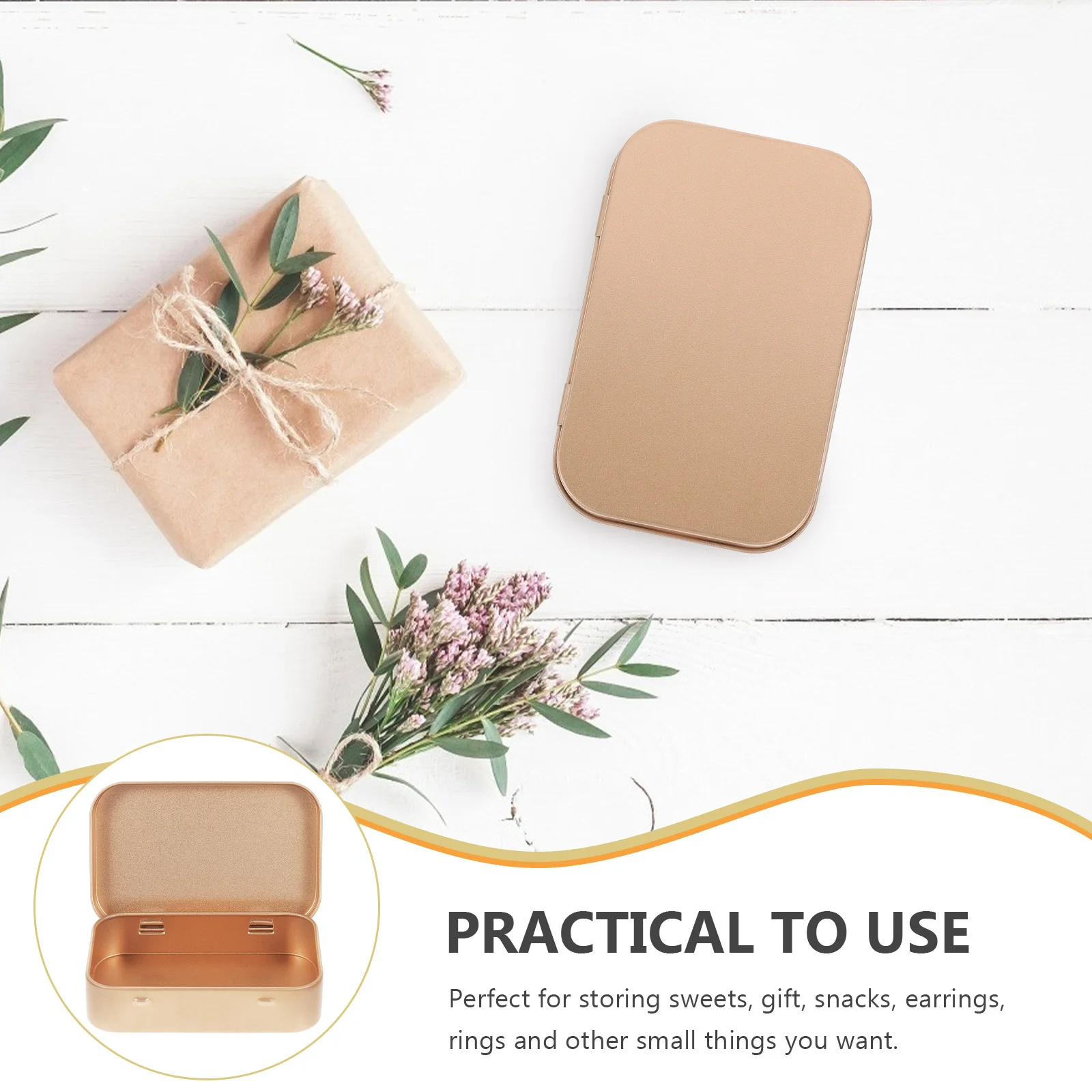 

6Pcs Flip Top Storage Box Sturdy Tinplate Box for Sweets Snacks Jewelry Rings Earrings Party Favors Gift Containers