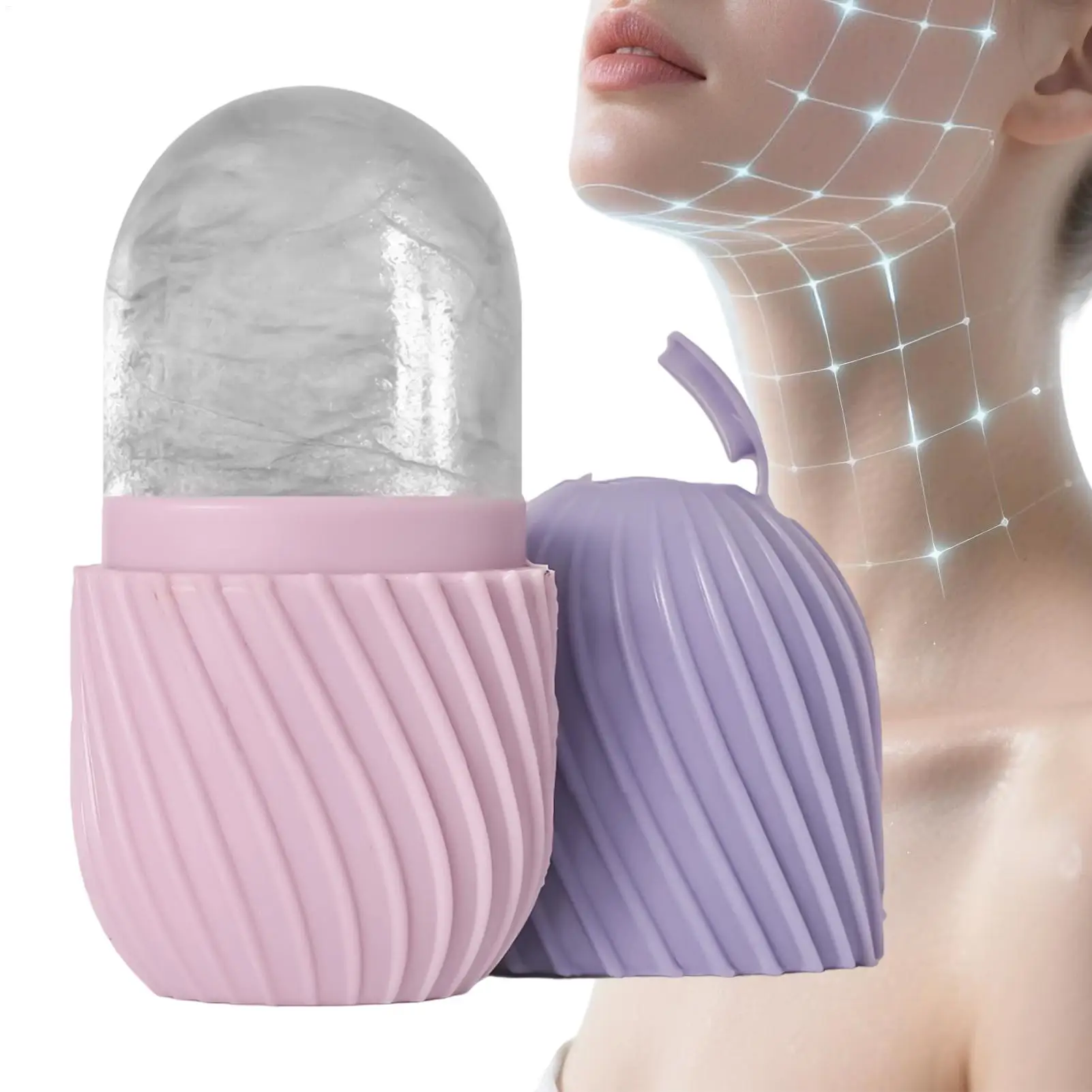 Gesichts-Eisroller-Form, Beauty-Gesichts-Eiswürfelform, Massage-Silikon-Eiswürfelform, Gesichtsmassagegerät, Gesichtslifting, Beauty-Hautpflege-Tools