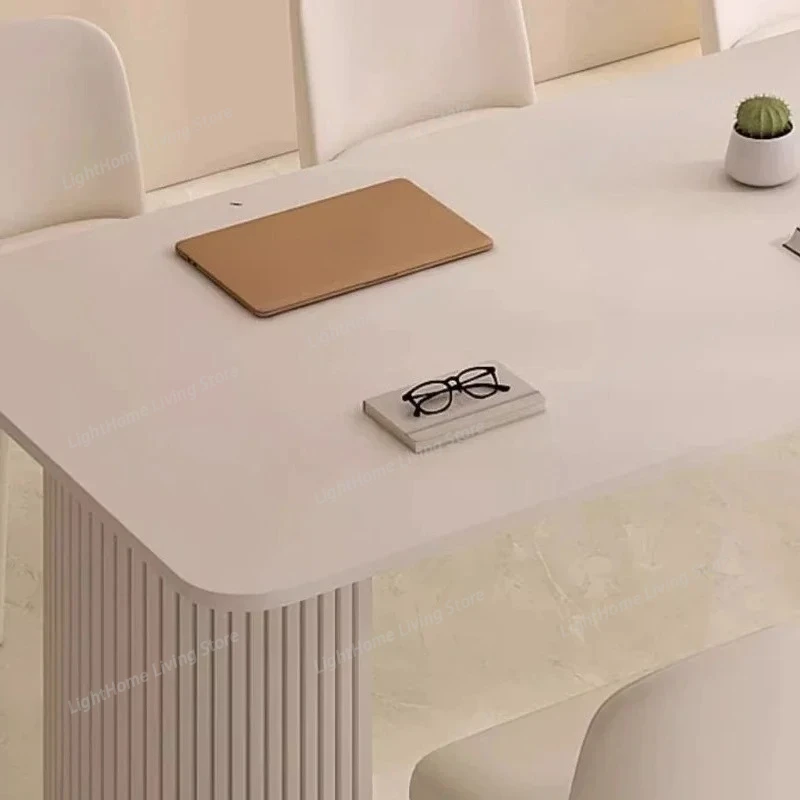 120 140 160 180 200 220 240 Cm Cream Style Rock Slab Countertops Conference Table Desk Luxury Meeting Tables Negotiation Table - view 4