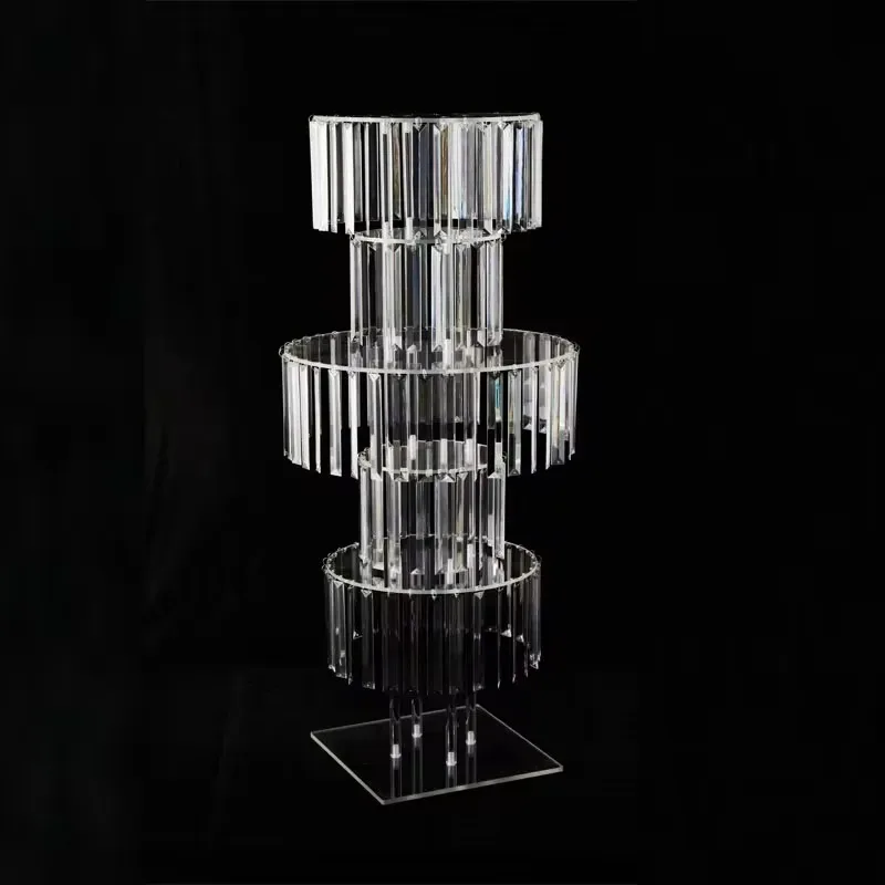 Acrylic Flower Rack with Hanging Acrylic, Vase Center Piece, Used for Weddings, 5 Layers, 2 PCs