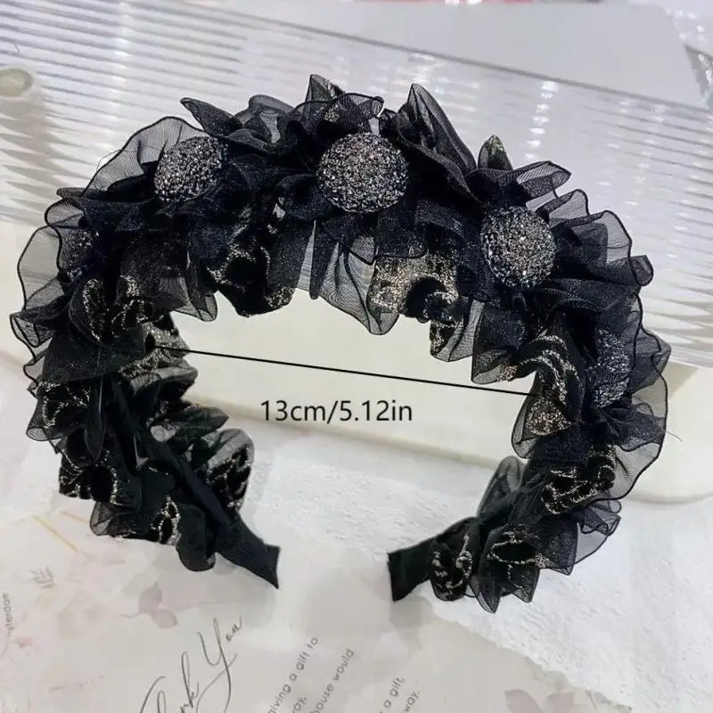 Korea Strass-Haarreif mit Schleife, temperamentvoll, süß, breitkrempiges Stirnband, modisch, vielseitig, Haar-Accessoires für Mädchen, Geschenk【AliS8】 – Detail 9