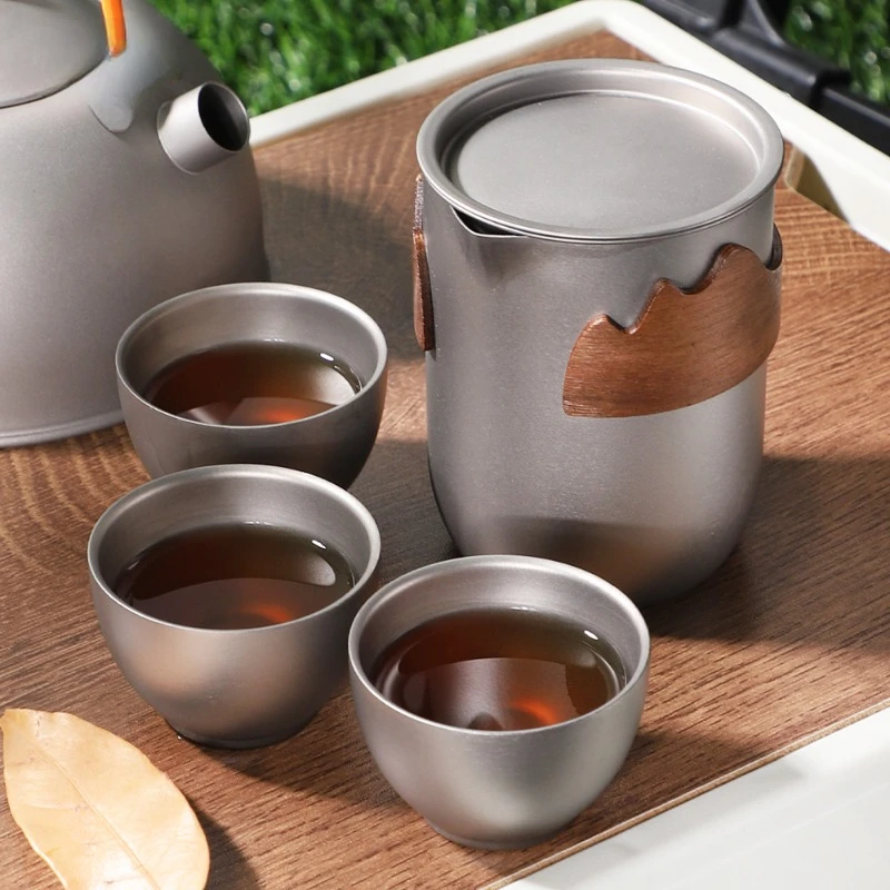 

Pure Titanium Tea Set Outdoor Camping Portable Tea Maker