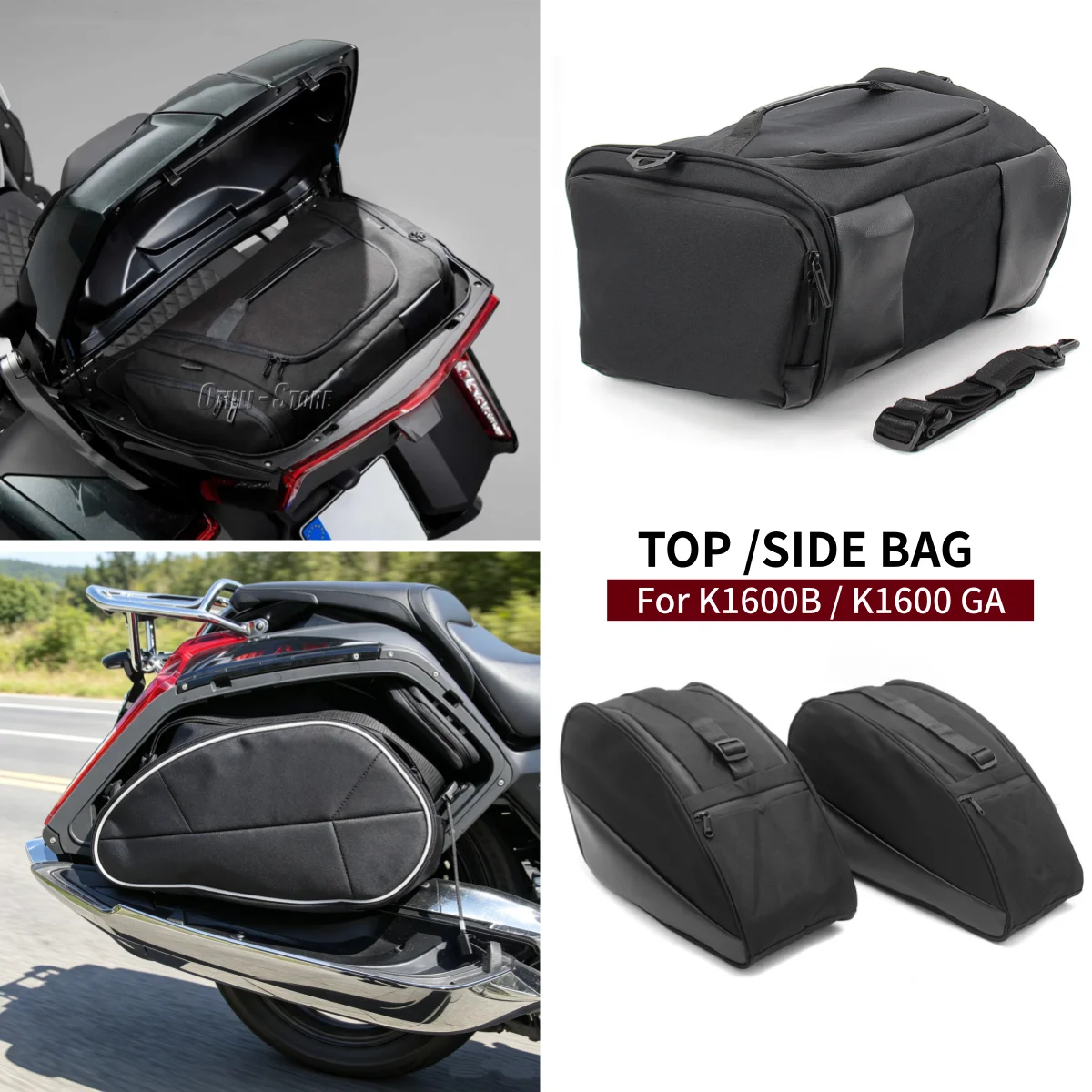 オートバイサイドケースインナーバッグ収納サドルバッグトップボックス荷物ライナーバッグ-bmw-k1600b-k1600ga-k-1600-b-k1600グランドアメリカ用