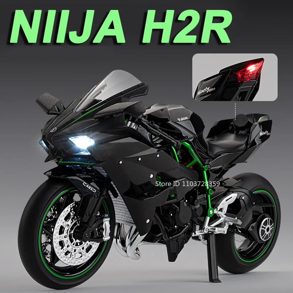 

1:9 Kawasaki NINJA H2R Model Toy Motorbikes Alloy Diecast Suzuki GSX-1000R Motorcycles Sound Light Shock Absorption Kids Gifts