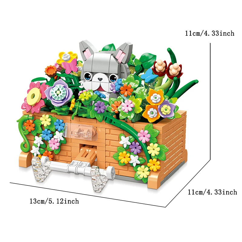 cute pet Building blocks Exquisite ornament creative phone stand ABS plastic Desktop Decoration toys gifts for friends kids