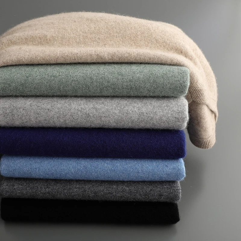 Spring/Autumn New High Quality Men Cashmere Sweater V-neck Business Casual Pullover 100% Goat Cashmere Knitwear Luxury Soft Tops