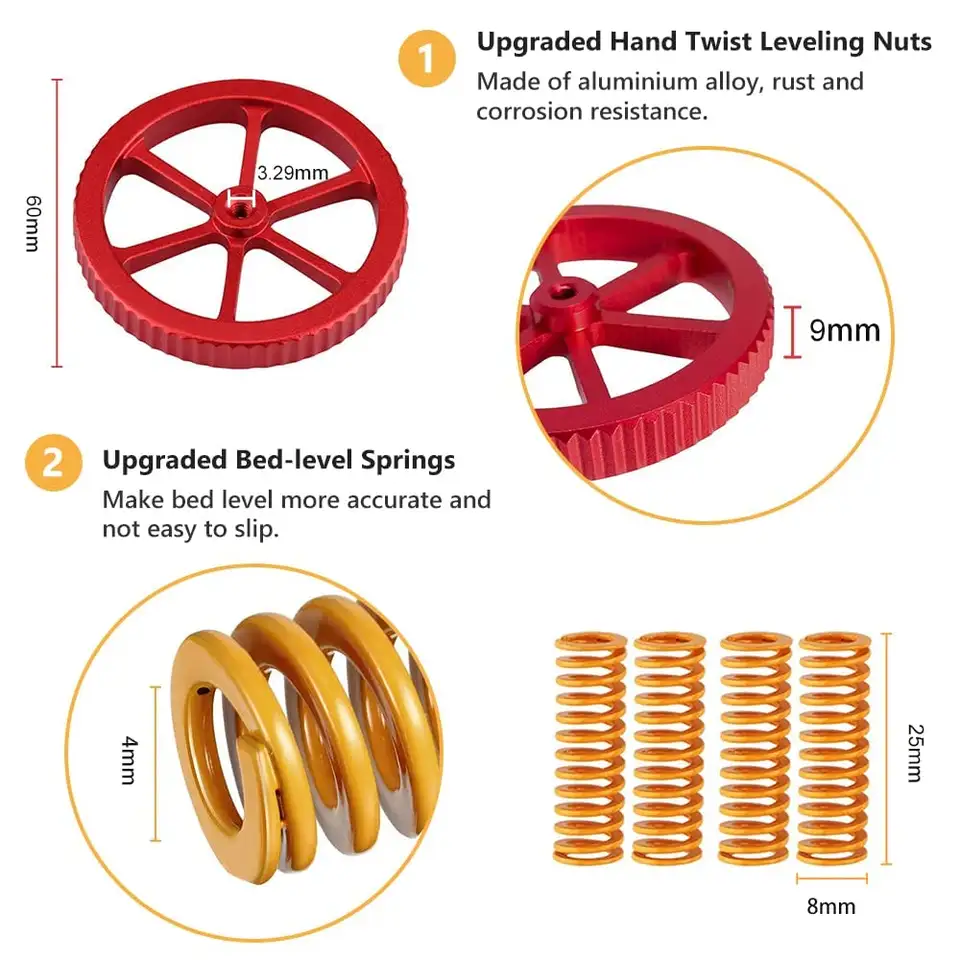 ترقية نوابض Ender 3 Pro الرسمية من Creality، نوابض سرير الطابعة ثلاثية الأبعاد، نوابض تسوية السرير متوافقة مع سلسلة Ender 3 - 2