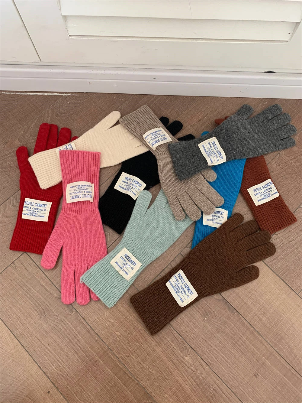 Women's Pure Color Knitted Woolen Gloves Winter Windbreaks Student Riding Split Finger Thick Warm Gloves Couple Christmas Gifts