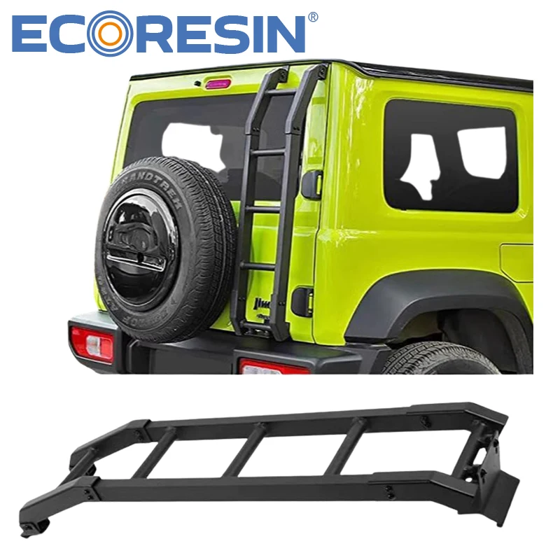 Rear Side Climbing Ladder For JIMNY JB64/JB74 Tail Ladder Black Tail Door Ladder Heavy-Duty 5/4-Door Accessories Aluminum