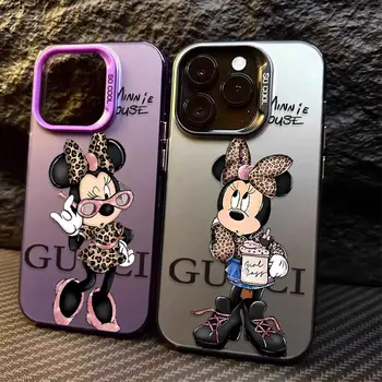 Módní leopardí pokovený kryt Minnie Mouse pro Samsung Galaxy S25 S24 Ultra S23 S22 S21 Plus S20 FE A55 A54 A53 A35 A34 A15 8 nejlepší prodej kryt na telefon samsung mimco - №6