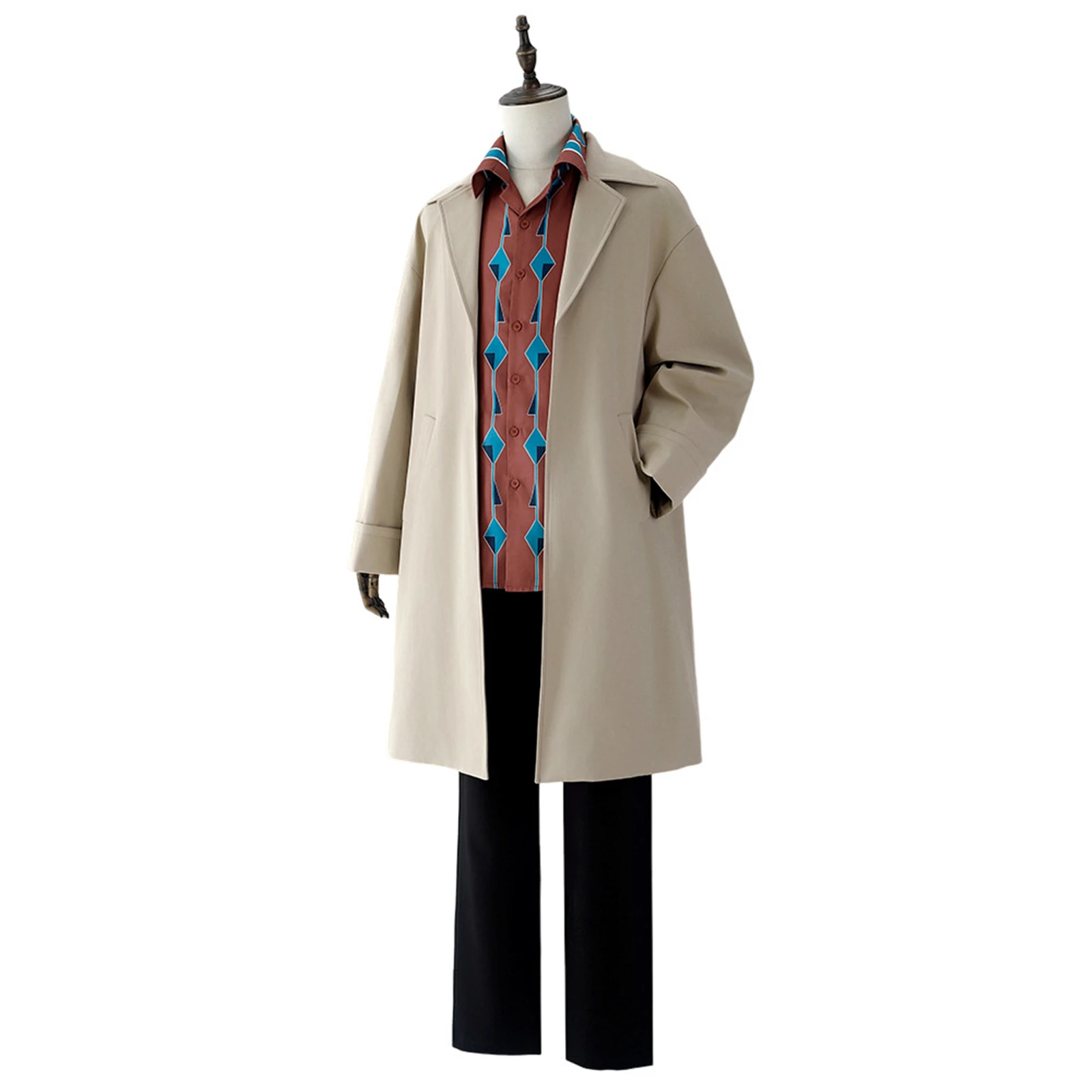 أزياء ناجومو يويتشي للرجال أزياء ساكاموتو التأثيرية باروكات الأيام عباءة قميص وسراويل موحدة بدلة الهالوين وحفلات الكريسماس #6