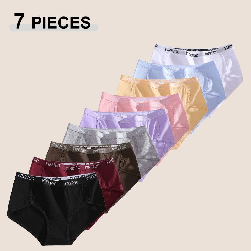 

FINETOO 7 шт. S-XXL Бесшовные хлопковые трусики для женщин с высокой талией, однотонные, мягкие, удобные, дышащие, женское нижнее белье.