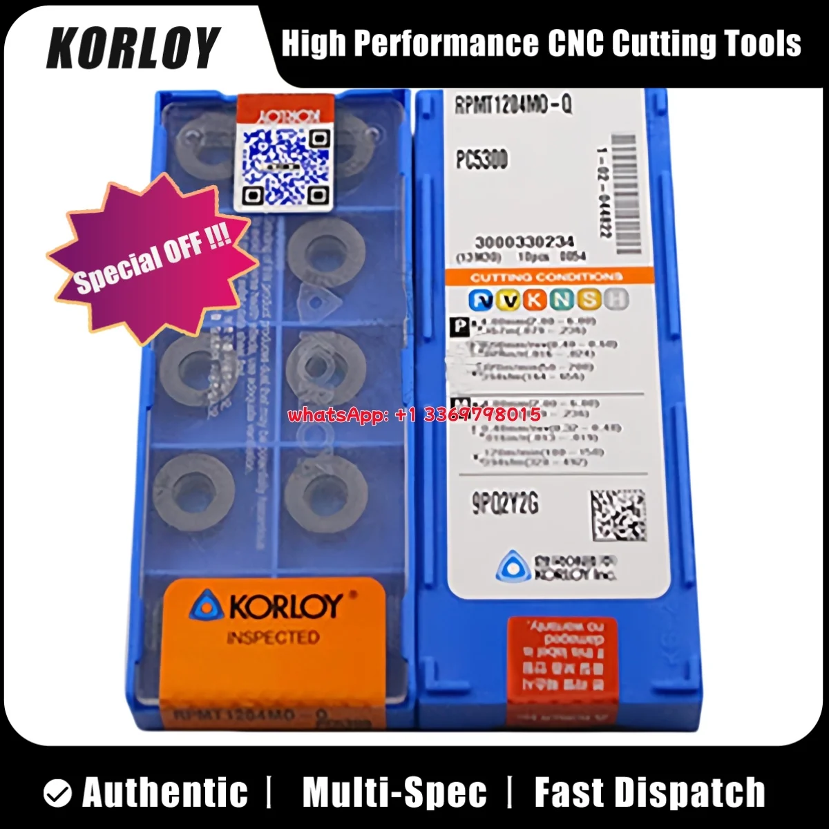 

KORLY Original RDKT RDKT 1204 1606 MO-MF X385 PC8520 PC5300 Milling Insert 10pcs