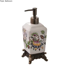 1pc European Ceramic Sanitizer Bottles Home Shampoo Dispenser Shower Gel Bottles Hand Sanitzer Holder Bathroom Accessories