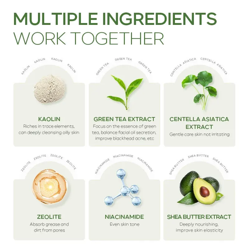 الشاي الأخضر الوجه التنظيف الع - مراجعة Mud Mask Kaolin وسعره