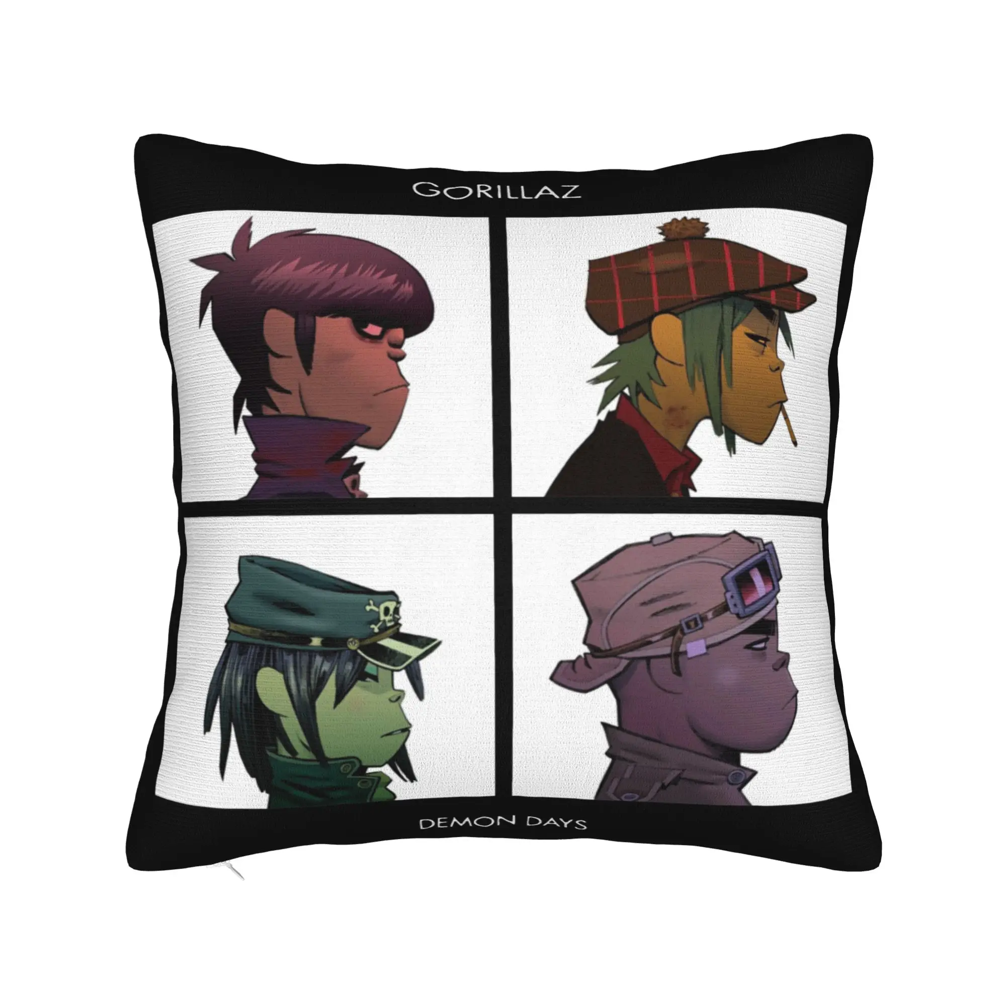 Music Band Gorillaz Demon Days Pillowcase Printing Polyester Cushion Cover Decor  Pillow Case Cover Car Zipper 45*45cm