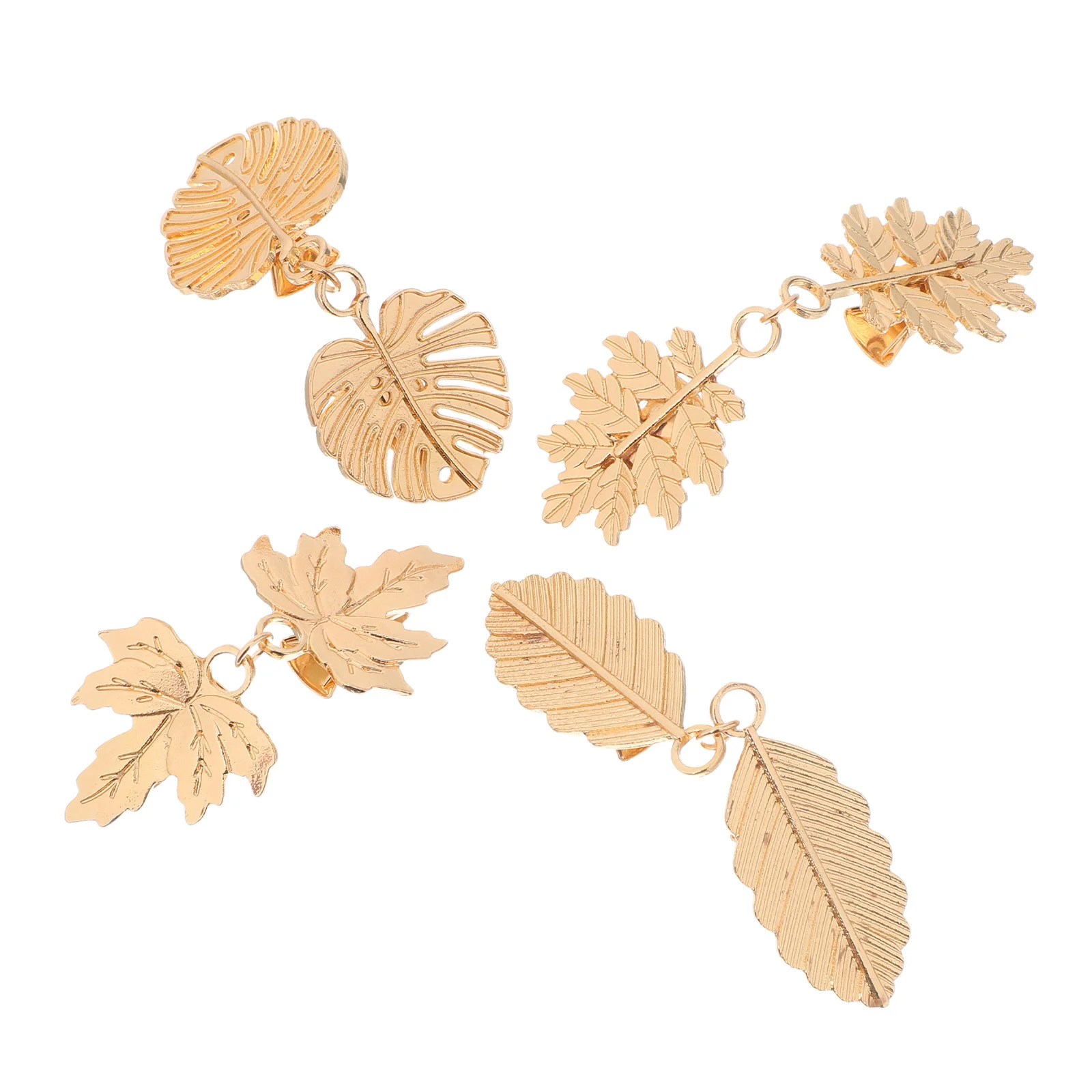 4 pezzi clip per maglione vintage per donna clip per colletto a foglia retrò in lega di zinco cardigan scialle spilla sciarpa elementi di fissaggio per abiti camicie