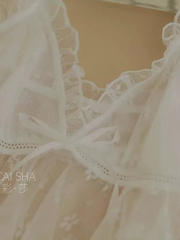 赤、黒、白の花メッシュレース中空女性のセクシーなパジャマ魅惑的なレースサスペンダーベッド純粋な欲望ランジェリー QOX4