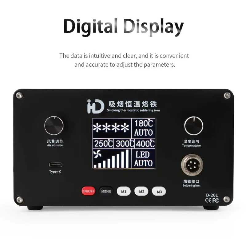 King'sdun T12 Program -Controlled Automatic Preheating Hot Air Gun Desoldering Solder Iron Soldering Station Hot Air Gun
