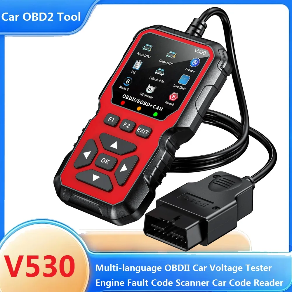 FOXSUR V530 Car Obd2 Scanner Diagnostic Tool Code Reader Scanner  Engine Fault Can Diagnose All Obd Ii Protocol Cars Since 1996