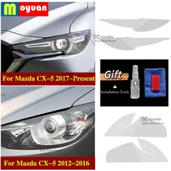 Car Headlight Protective Film Headlamp Transparent Black TPU Sticker For Mazda CX5 KE KF 2012-Present 2018 2019 2020 Accessories