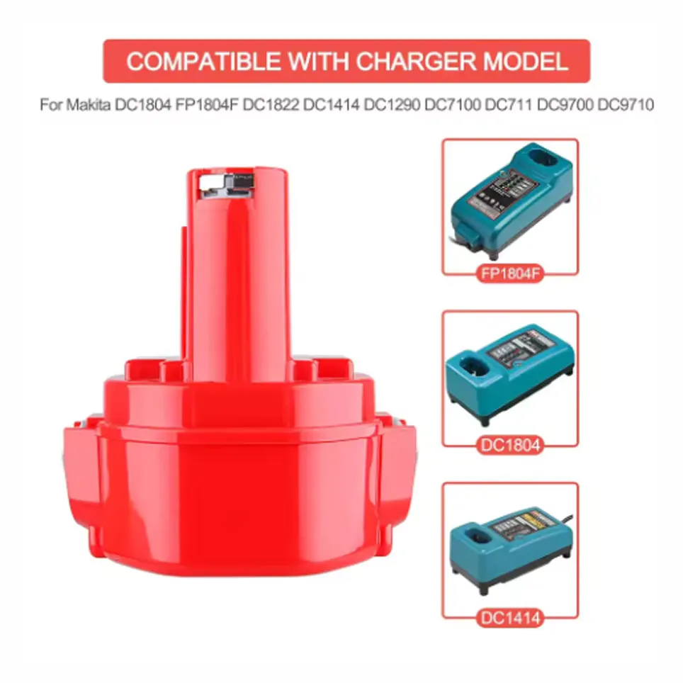 PA14 Ni-CD 14,4V 12,8Ah Ersatz-Akku für Makita 1420 1434 1435 1051D 6236D 8433D ML140 6280D 6281D 6381D – Detail 5