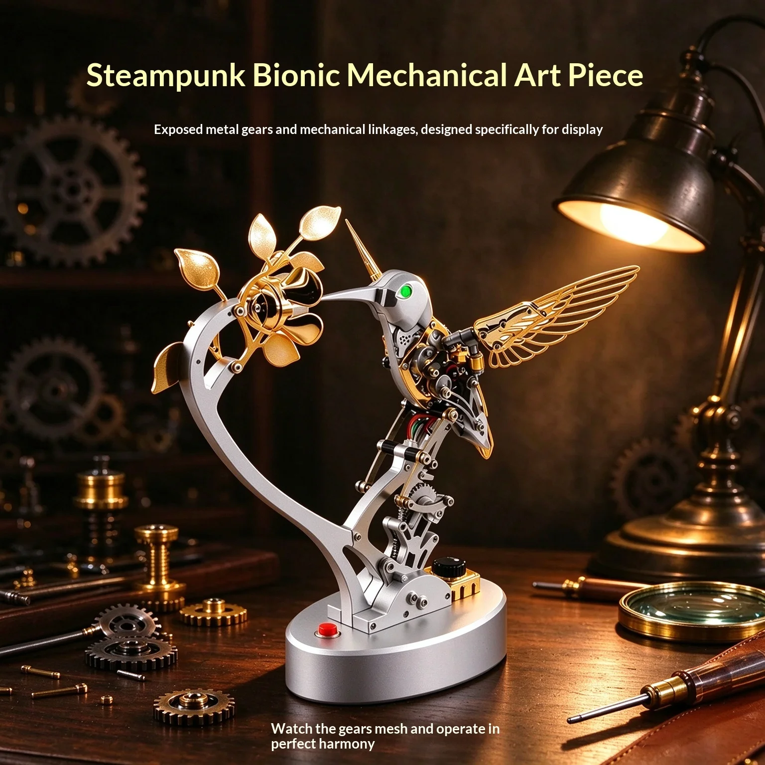 Mechanical Hummingbird 3D Metal Puzzle Model Mechanical Structure Assembly Building Blocks Toy Gift for Friends Ornament