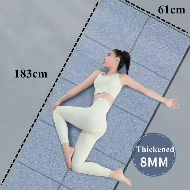 

Portable1830x610x8mm Non-Slip Pilates Travel Fitness Exercise Double Sided Dance Workouts Thick Foldable Yoga Mat Mute Folding