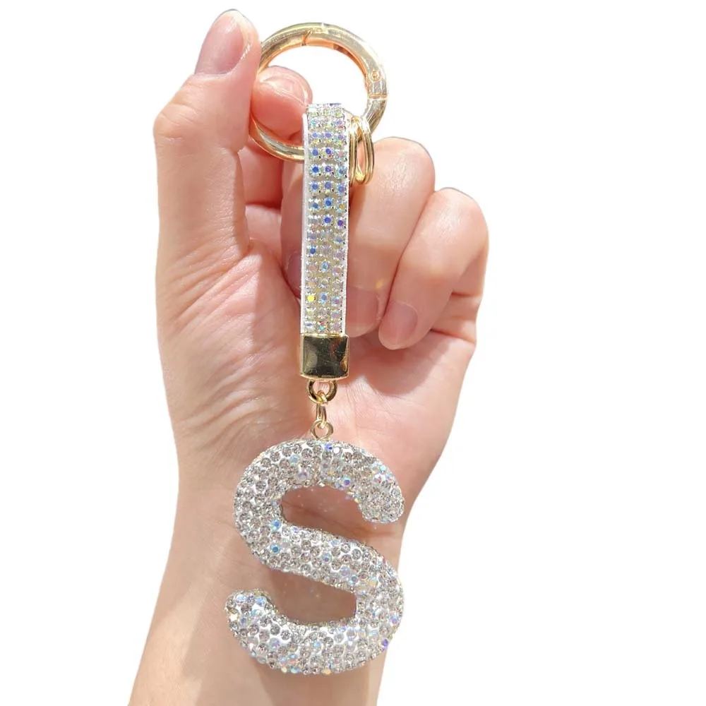 

Брелок с английскими буквами и бриллиантами, буква от A до Z, английская буква, хрустальный кулон в виде вершины, серебряный кулон, высококачественный