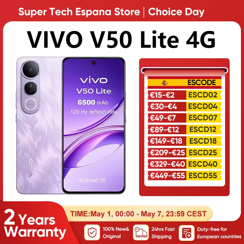 VIVO V50 Lite 4G Smartphone Snapdragon 685 8GB + 256GB 6.77 