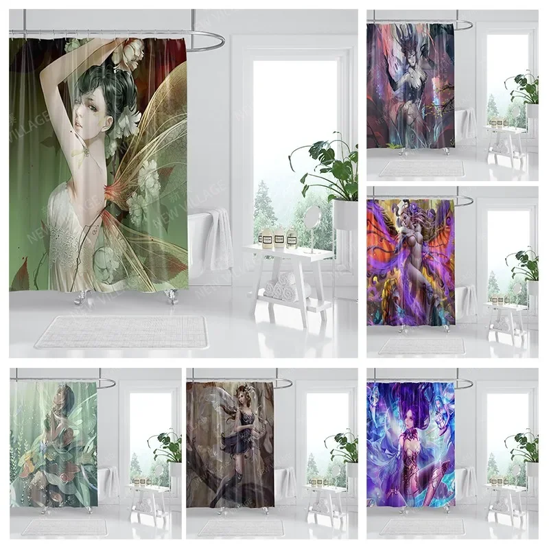 

Waterproof fabric shower curtain Bathroom curtain accessories 180x200 Bath curtain for shower 240*200 cartoon cute decor 240x200