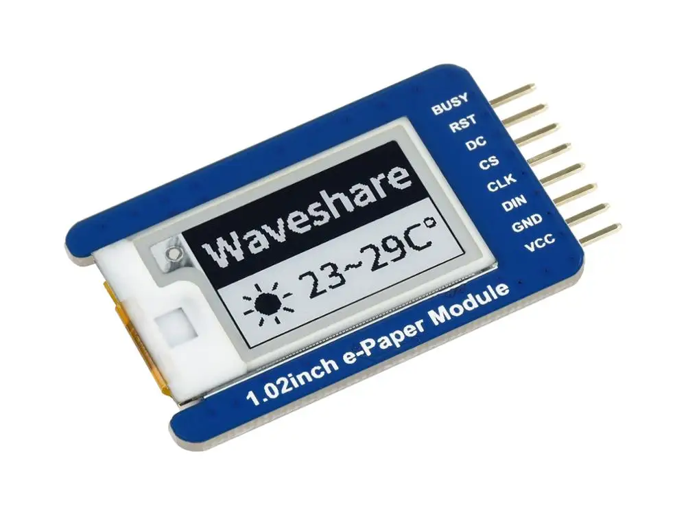 Fotografia 5: Módulo de Display E-Ink Waveshare de 1,02 polegadas, resolução 128*80, bicolor preto/branco, interface SPI, com controlador integrado