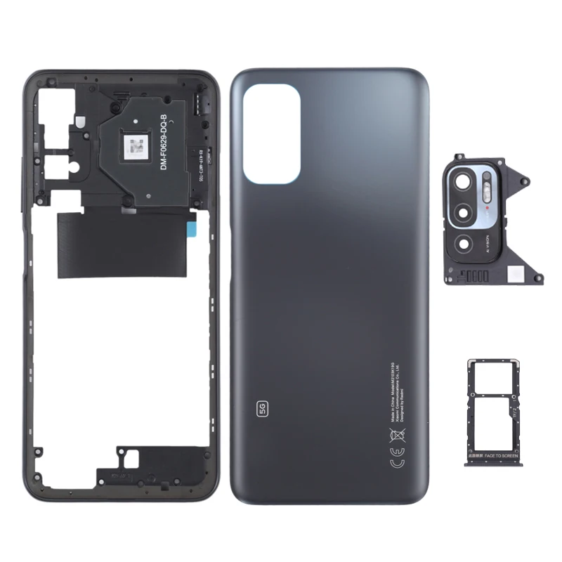 New For Xiaomi Redmi Note 10 5G Full Housing Back Lid Housing Door + Middle Frame + Sim Tray With Camera Lens Parts