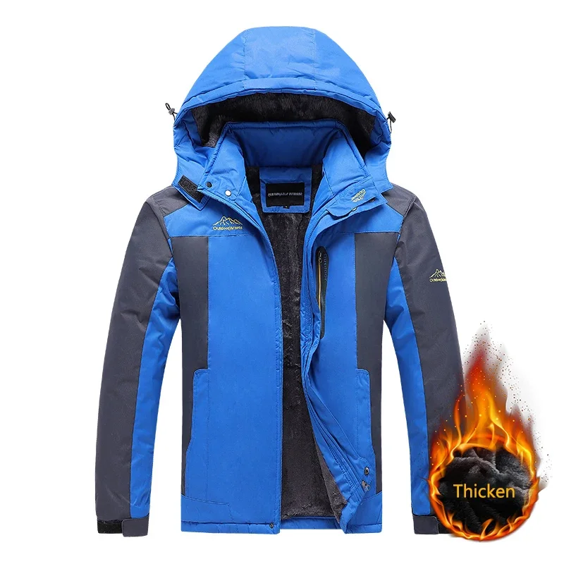 2024 Winter Dikke Heren Fleece Winddichte Parkas Jas Heren Casual Herfst Waterdichte Afneembare Capuchon Anorak Parkas Heren 9xl