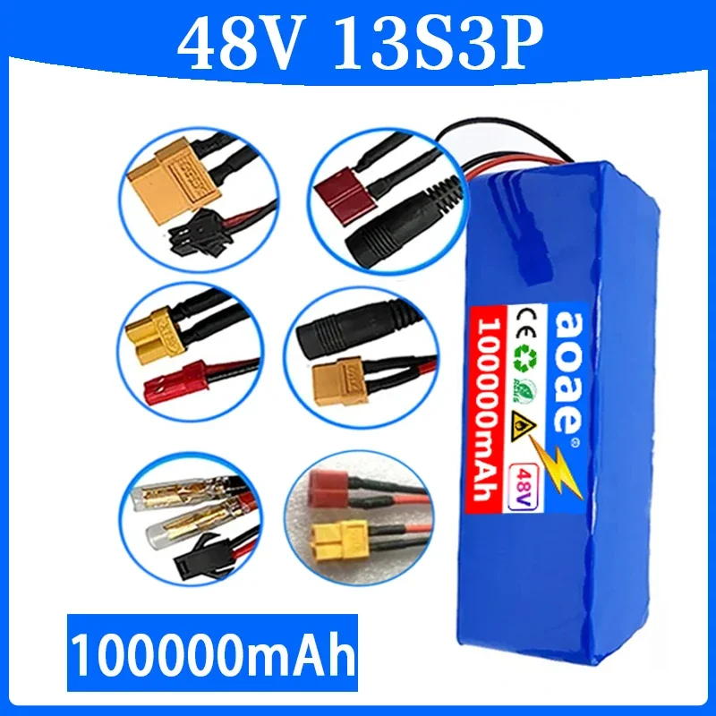 

AOAE 48V 100Ah 13S3P Suitable for 500W-1000w Electric Bicycles,Scooters,DC-T Plug 18650 Rechargeable Lithium-ion Battery Pack