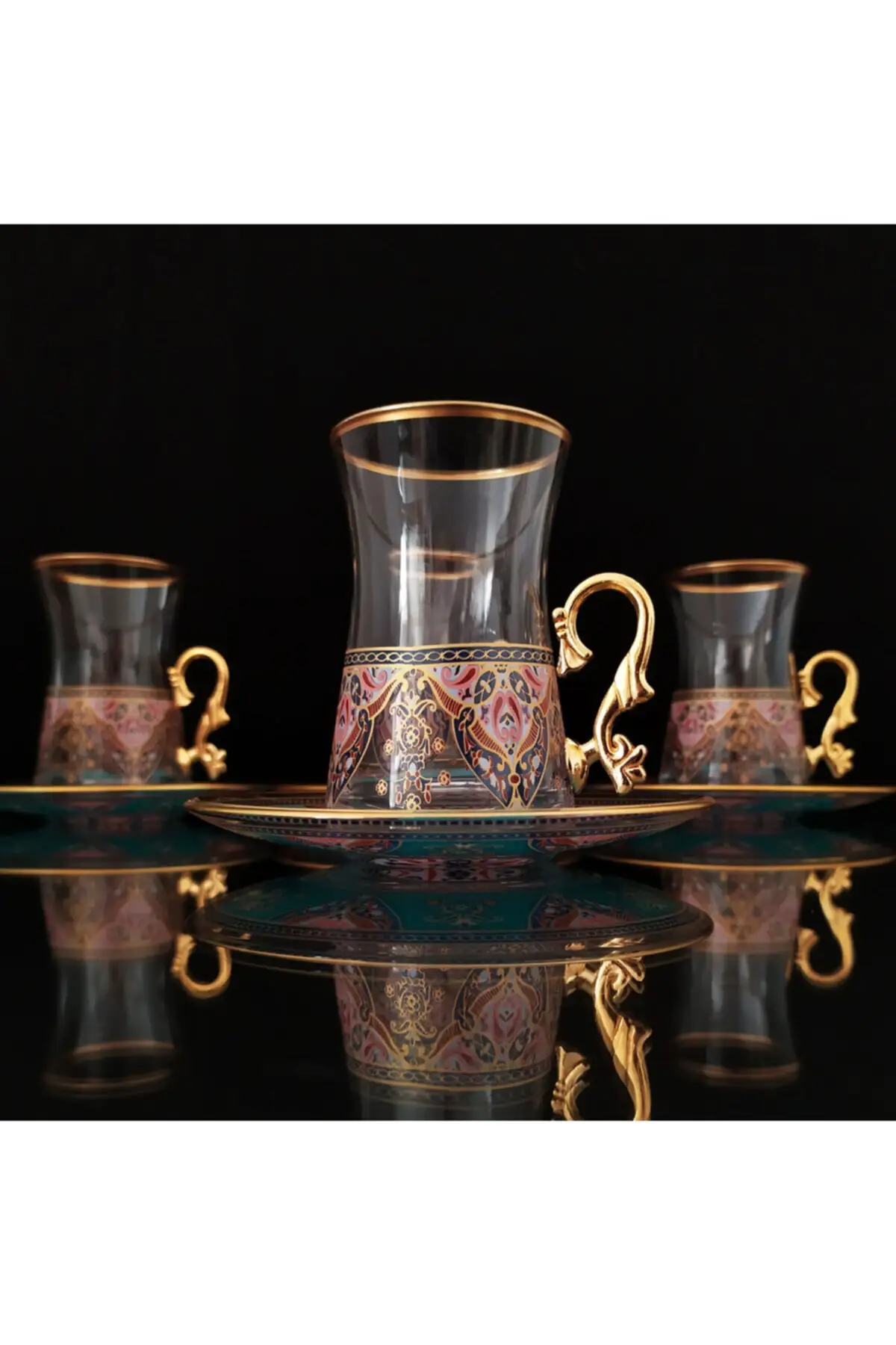 

DOLBOVI Robo-8712evla 18 Piece Tea Cup And Mırra Takımı-6 Personality English Tea Glass Cup