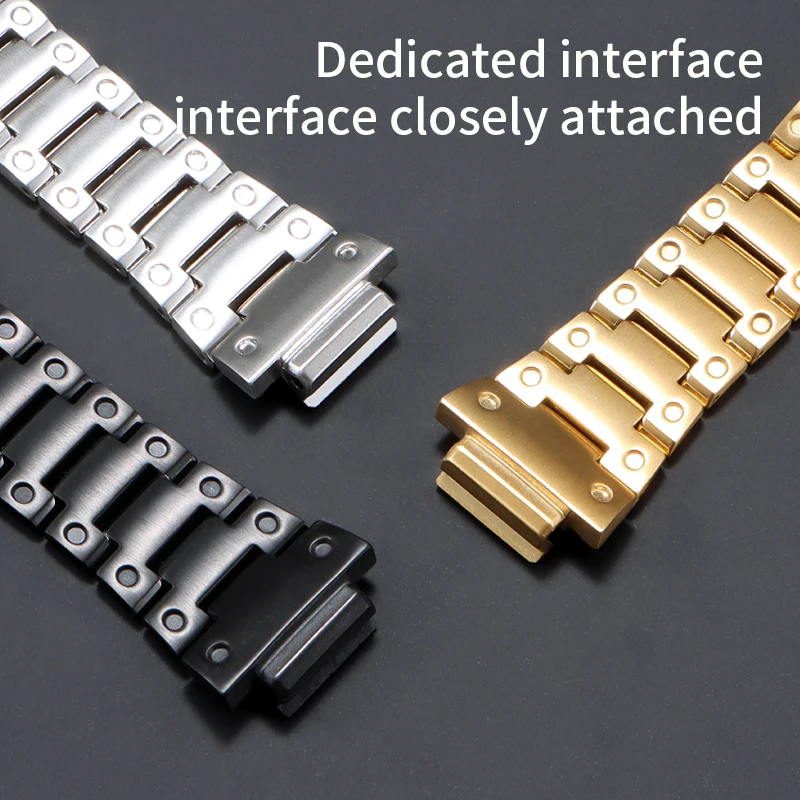 متوافق مع سلسلة Casio G-SHOCK DW-5600E/GW-M5610 حزام ساعة رجالي تعديل سوار فولاذي صلب غير قابل للصدأ