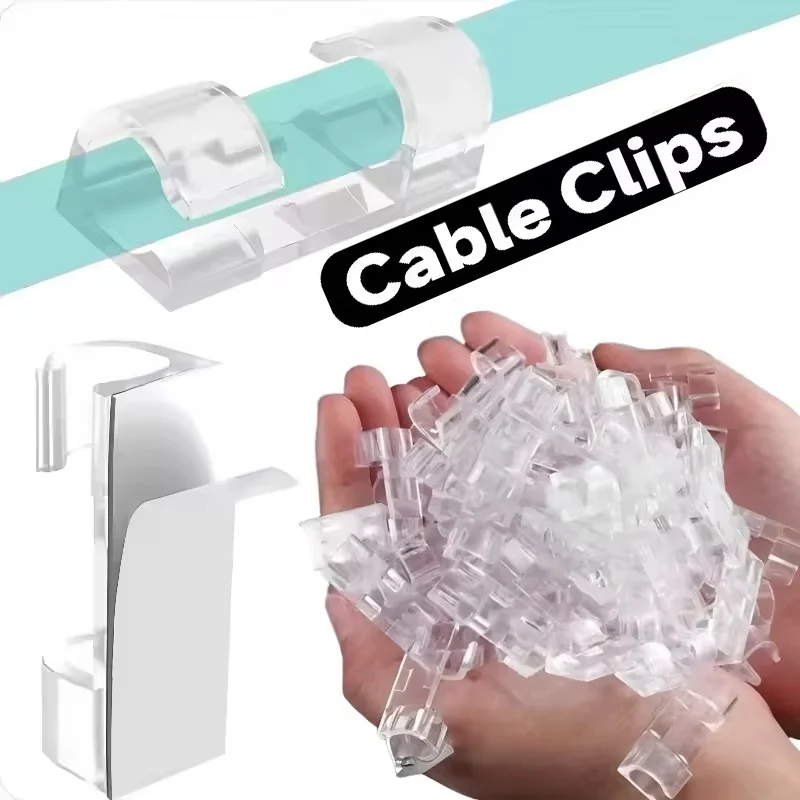 20 clips adhesivos para cables, organizador de cables, gestión de cables para escritorio, oficina, coche, hogar, clip para cables, abrazadera autoadhesiva.