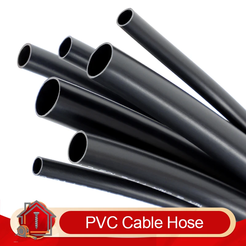 2/5/10m Soft PVC Cable Hose Black 1mm -~20mm Non-shrink Temperature Resistant 600V PVC Insulated Protective Wire Pipe ﻿