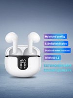 Wireless Bluetooth Headset 52 Hours Of Playback Time 4 Microphones Noise Cancellation For Calls With LED Display Charging Case